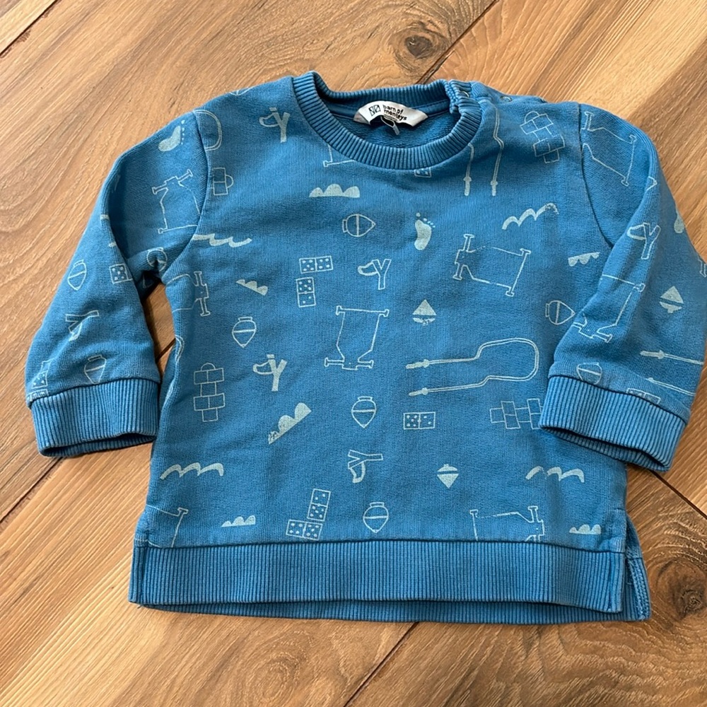 GUC Barn of Monkeys sweater sz 9/12 mo